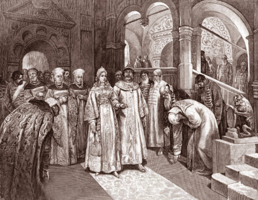 К.В. Лебедев «1526 г. Василий III, великий князь Московский, вводит во дворец невесту свою, Елену Глинскую»