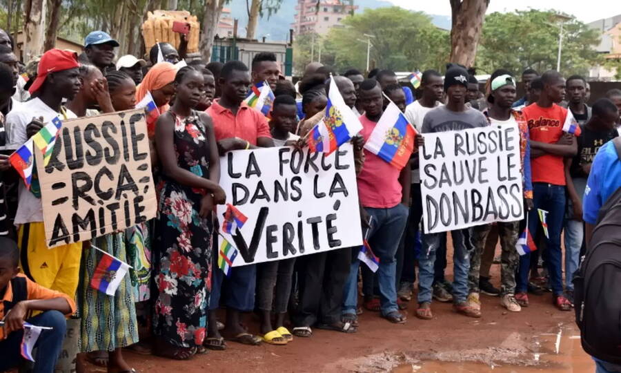 Пророссийский митинг в Центральноафриканской Республике.