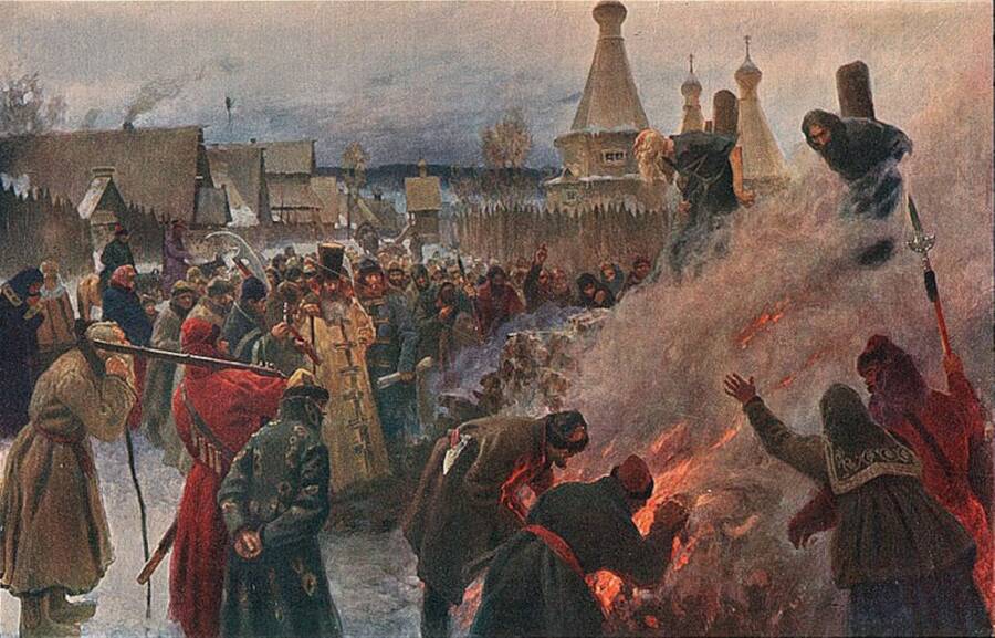 П.Е. Мясоедов «Сожжение протопопа Аввакума», 1897 год.