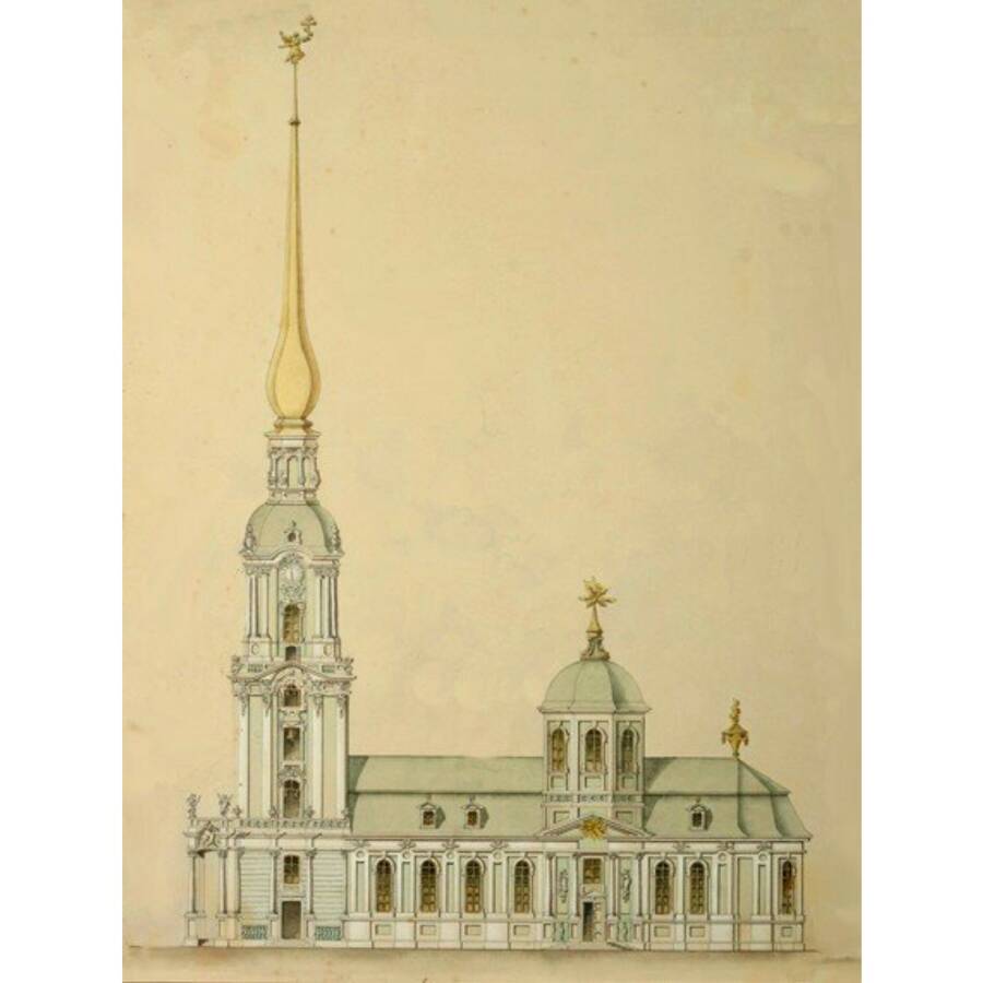 Н.Ф. Гербель. Южный фасад церкви Исаакия Далматского. 1721 г.  (CC BY 3.0)