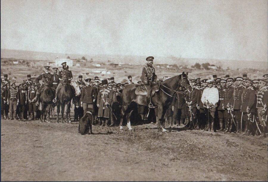 Его Величество Император Александр II со своей гвардией во время осады Плевны, ноябрь 1877 года