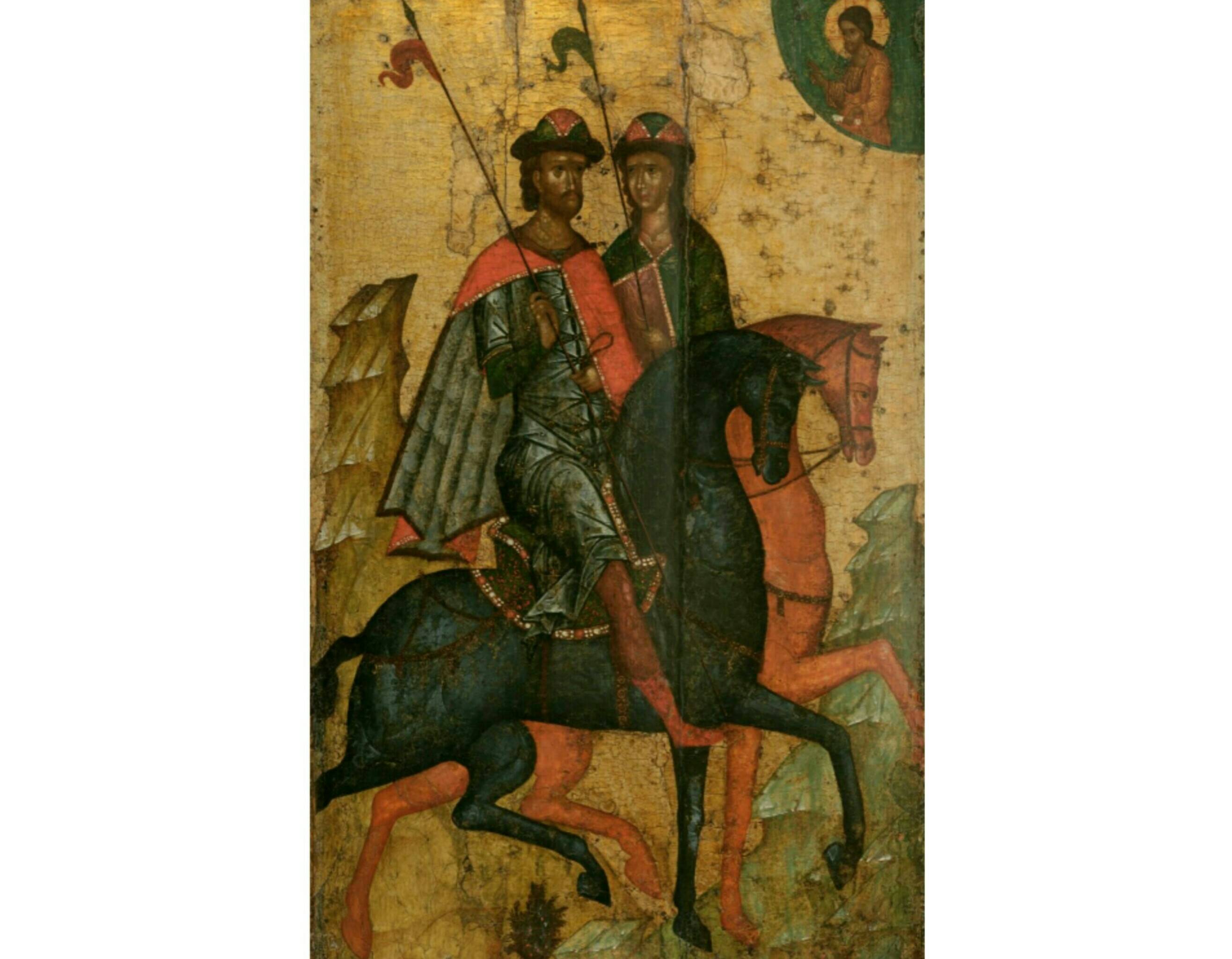 Святые князья Борис и Глеб на конях. Из собрания Третьяковской галереи