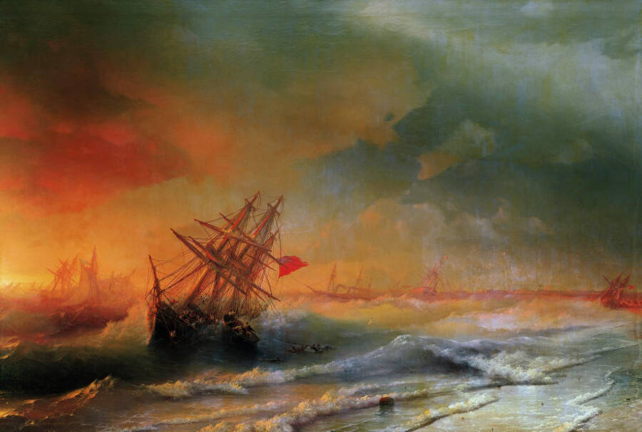 И.К. Айвазовский «Буря над Евпаторией», 1861 год.
