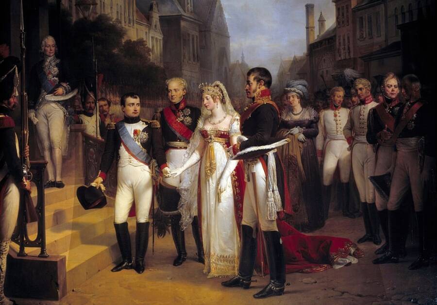 Александр I на картине Николя Госса «Наполеон принимает королеву Пруссии в Тильзите, 6 июля, 1807 года»