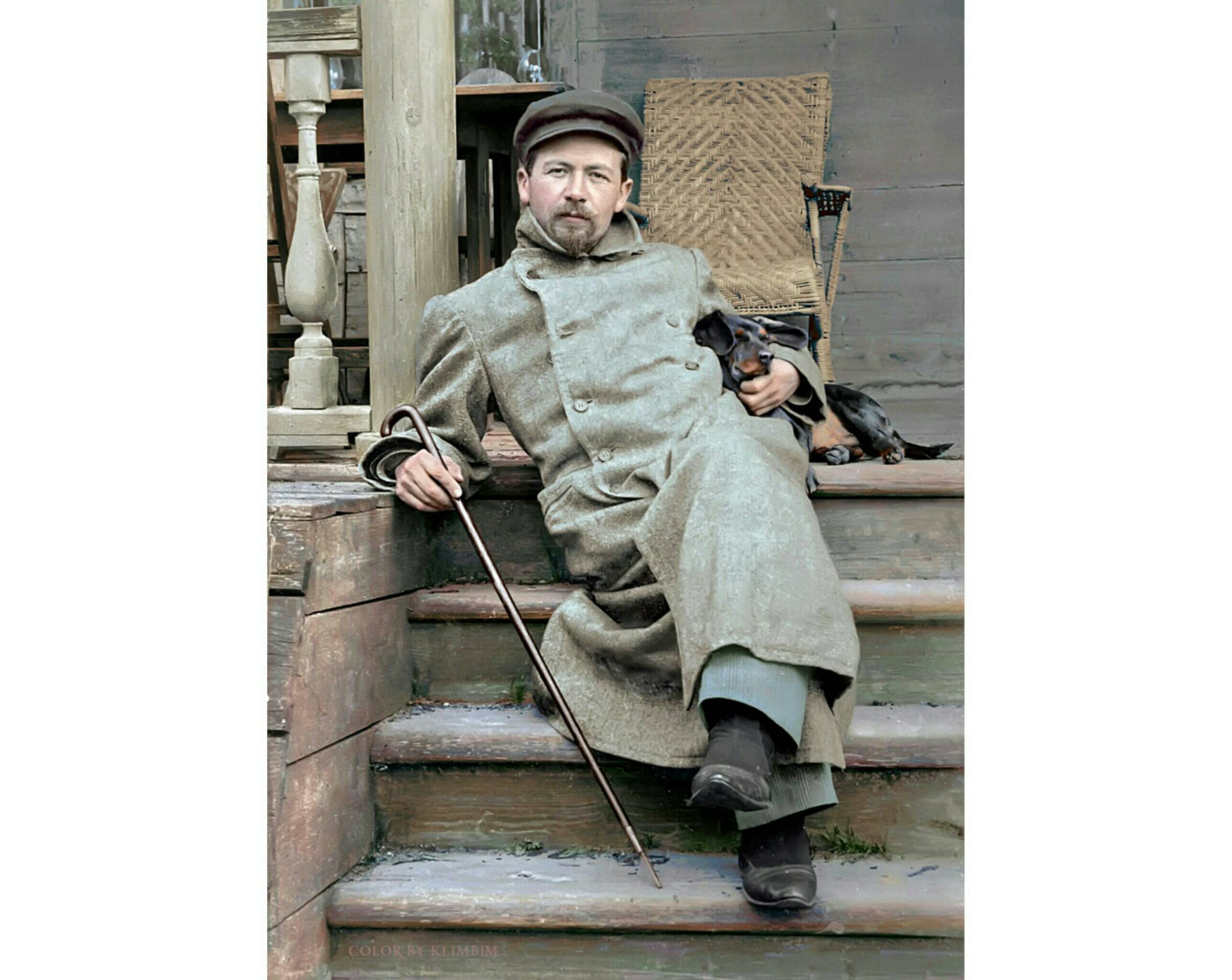 А.П. Чехов в Мелихово, 1897 год. Фото: Color by Klimbim 0.1