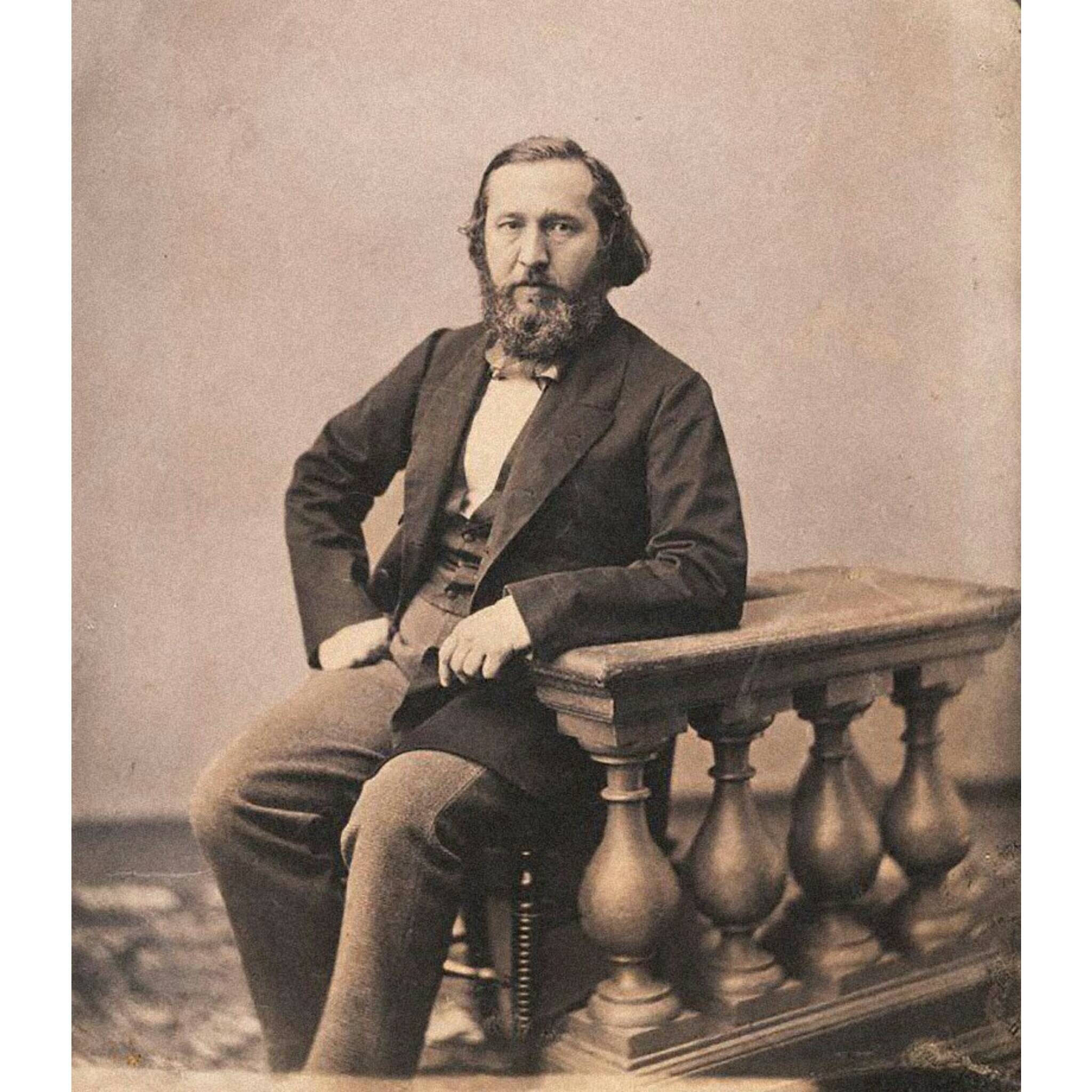 Русский писатель Аксаков К.А. (фото Бергнера, конец 1850-х гг.)