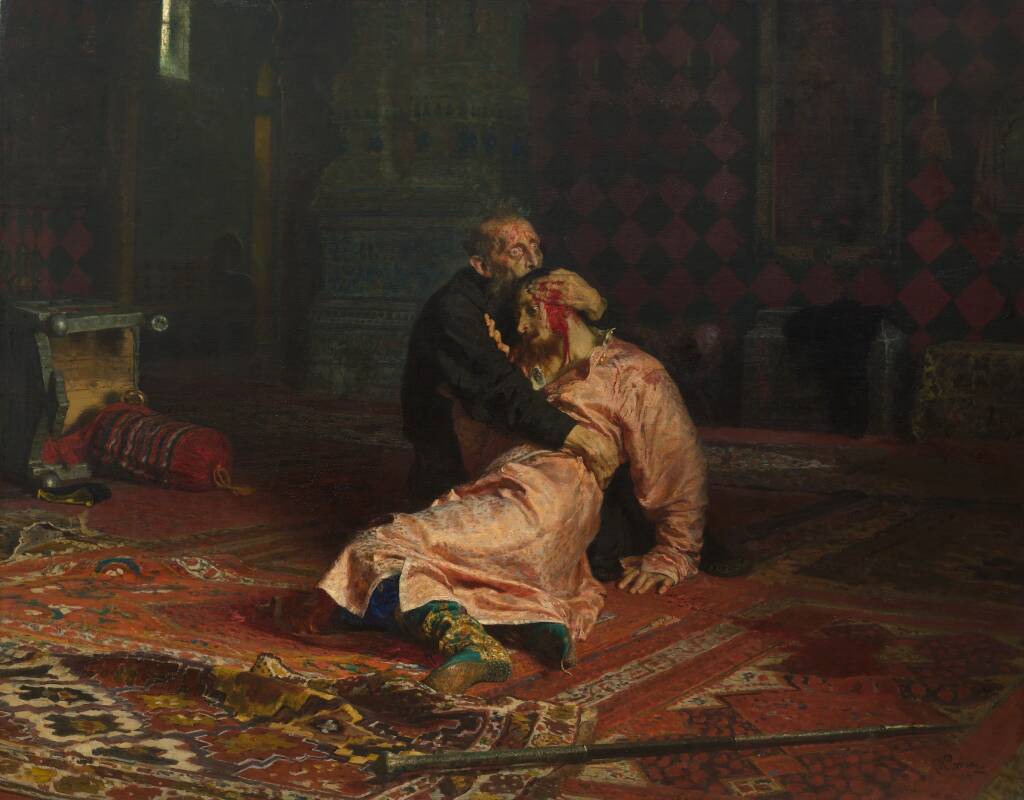 И.Е. Репин «Иван Грозный и сын его Иван 16 ноября 1581 года», 1885 год. Из собрания Третьяковской галереи