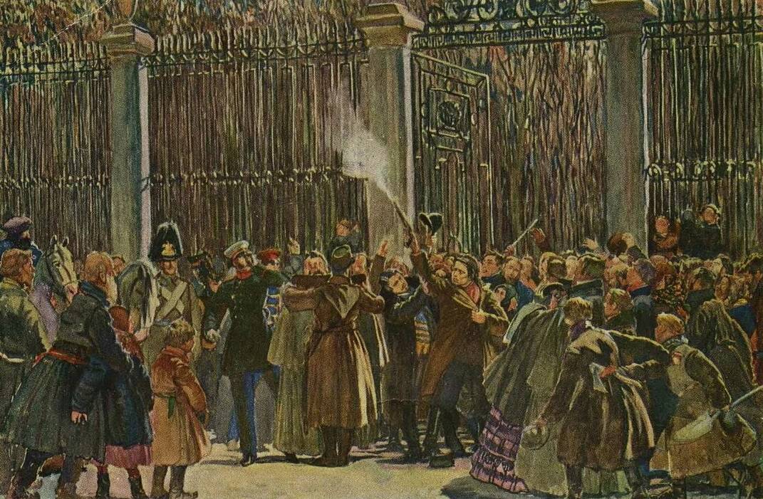 Д.Н. Кардовский «Покушение Каракозова на Императора Александра II»