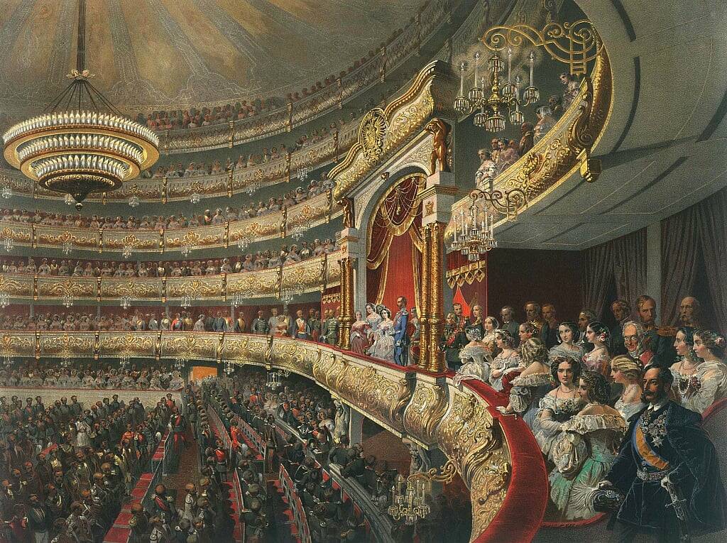 М.А. Зичи «Выступление в Большом Театре», 1856 год.