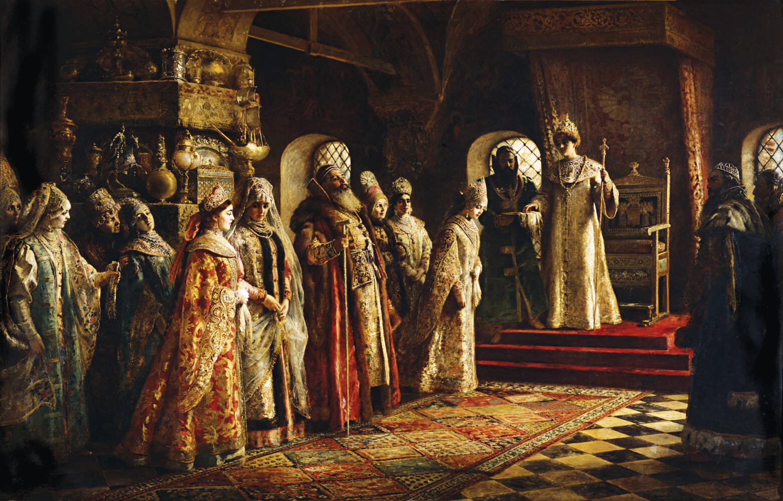 К.Е. Маковский «Выбор невесты царем Алексеем Михайловичем», 1886 год.
