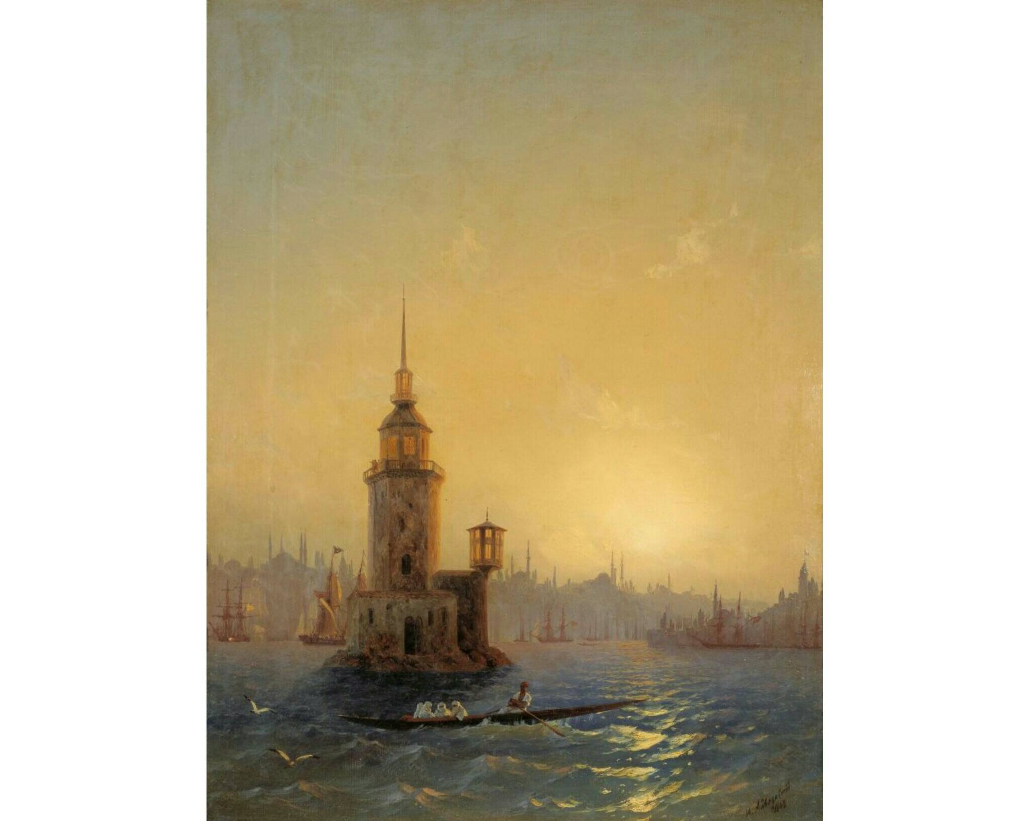  И.К. Айвазовский «Вид Леандровой башни в Константинополе», 1848 год. Из собрания Третьяковской галереи