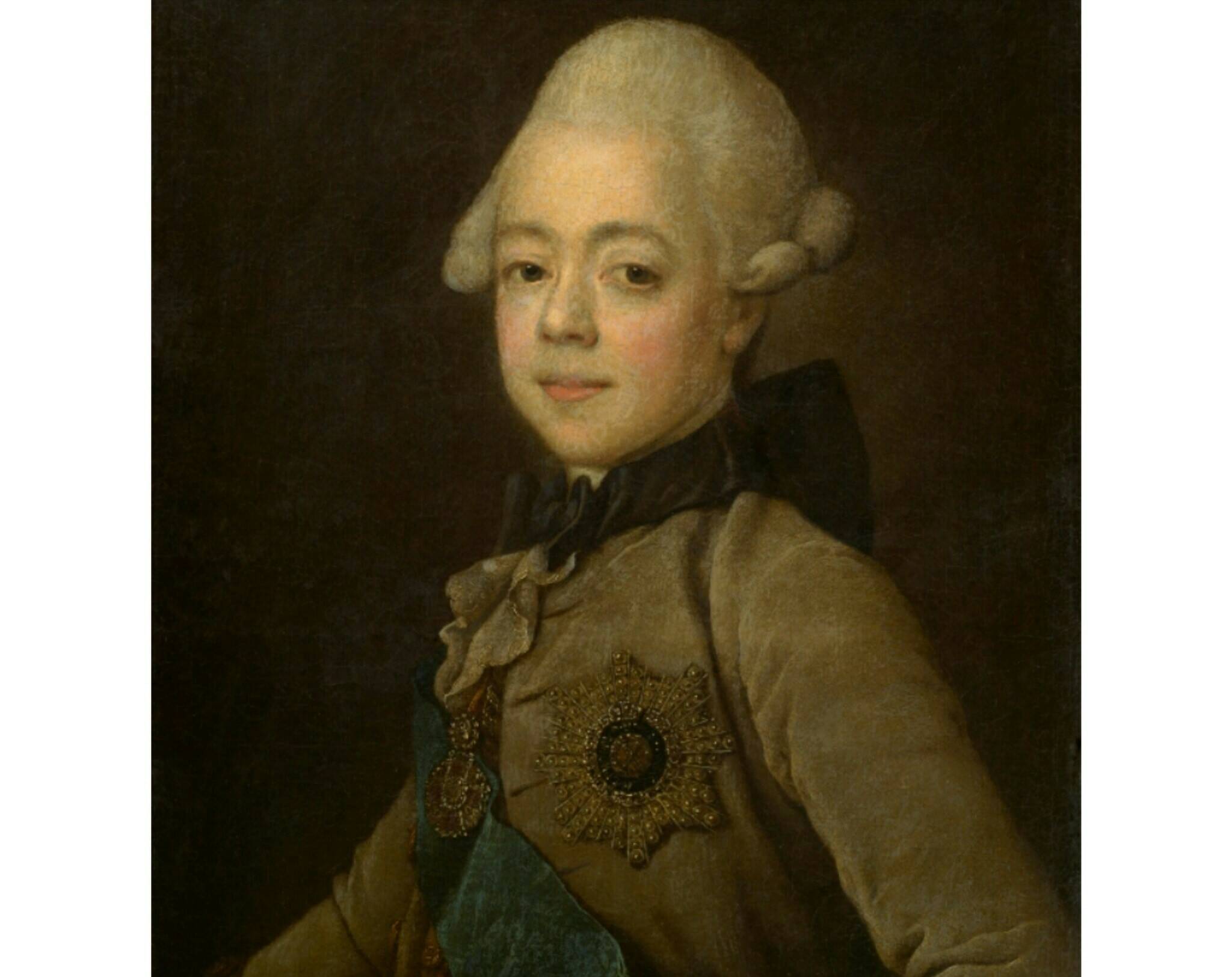 Жан Луи Вуаль «Портрет великого князя Павла Петровича» (фрагмент), после 1771 года.  @ Государственный Русский музей
