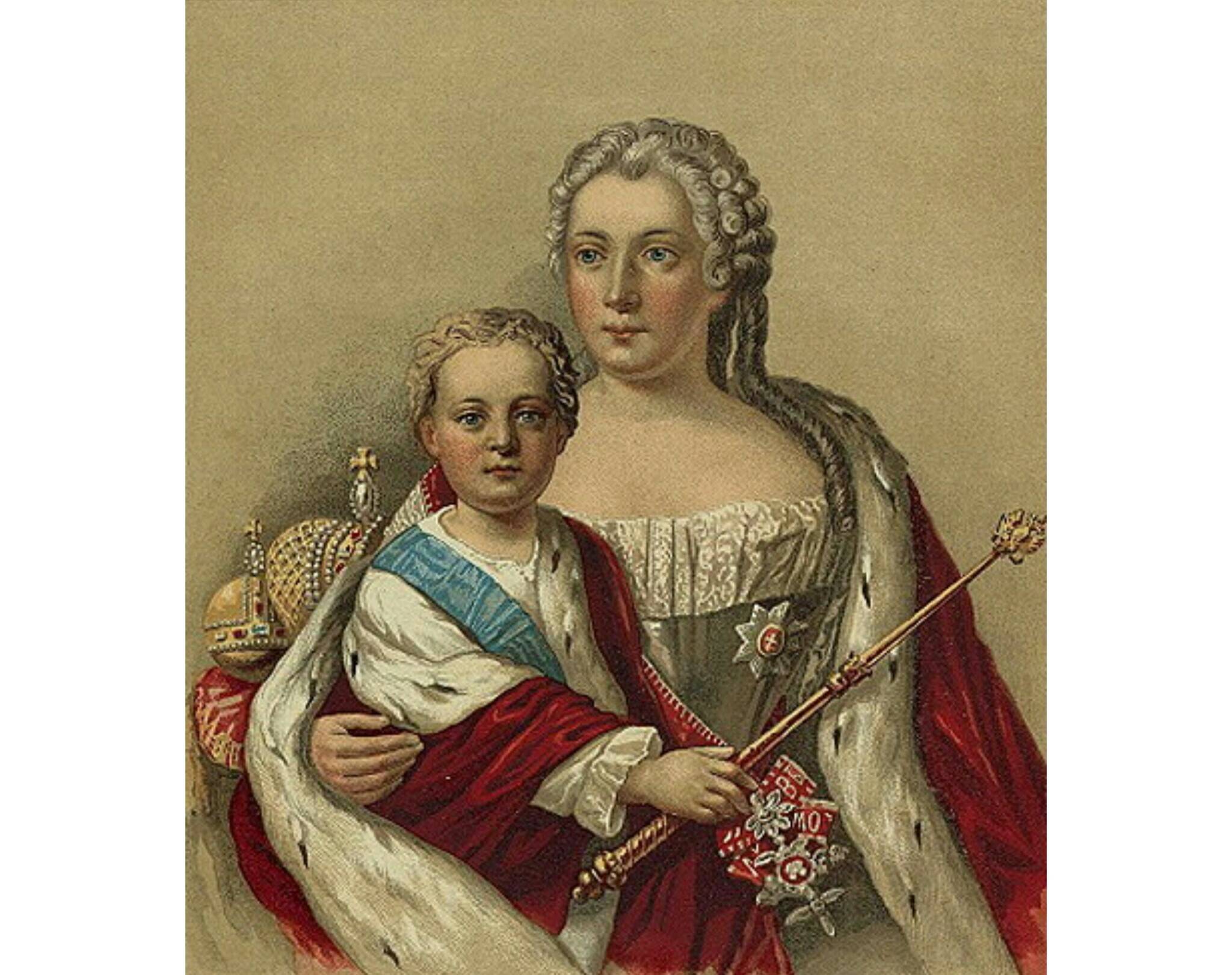 Анна Леопольдовна с сыном Иваном VI