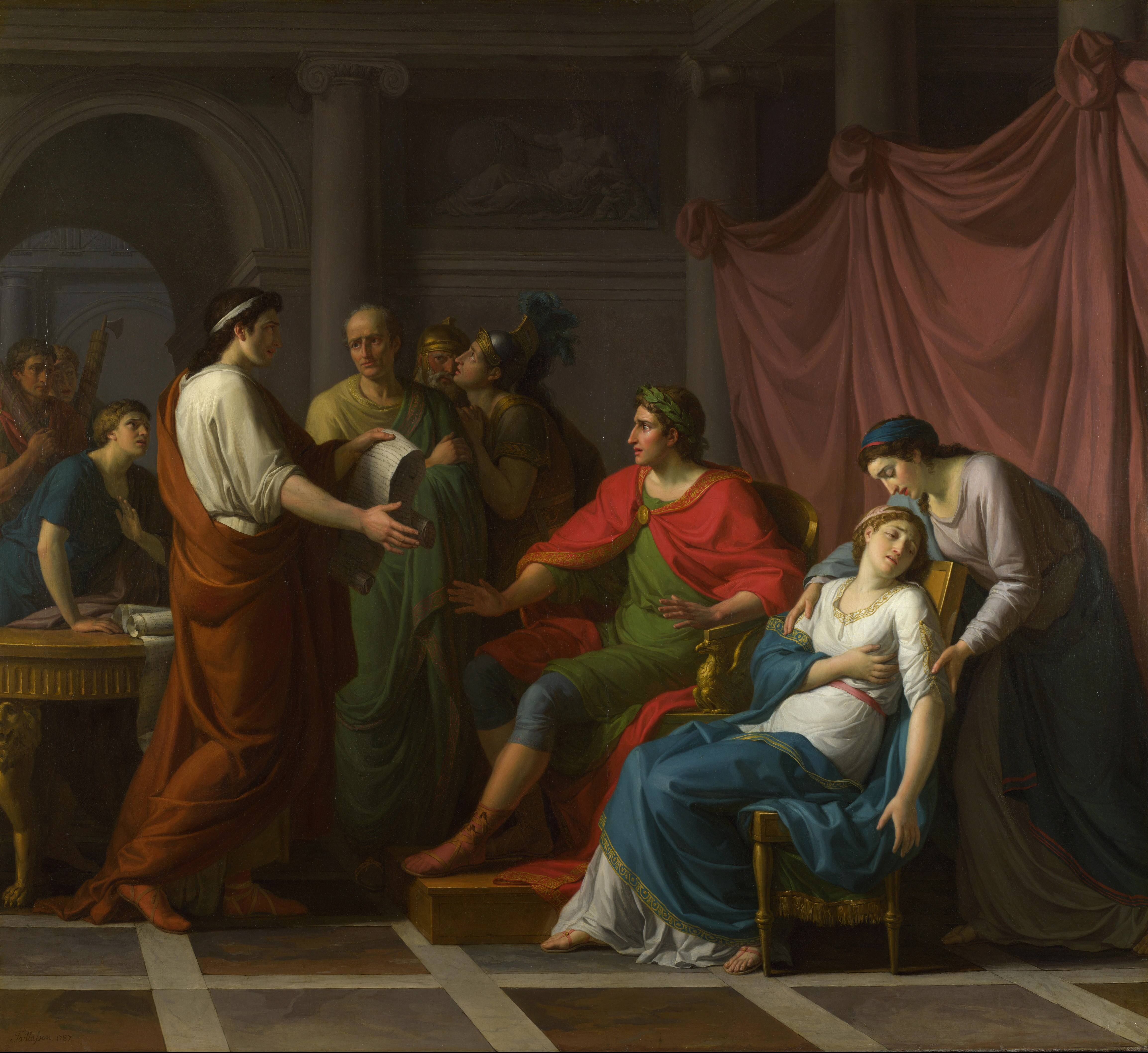 Жан-Жозеф Тайлассон «Вергилий читает «Энеиду» Августу и Октавии», 1787 год, Национальная галерея Лондона.