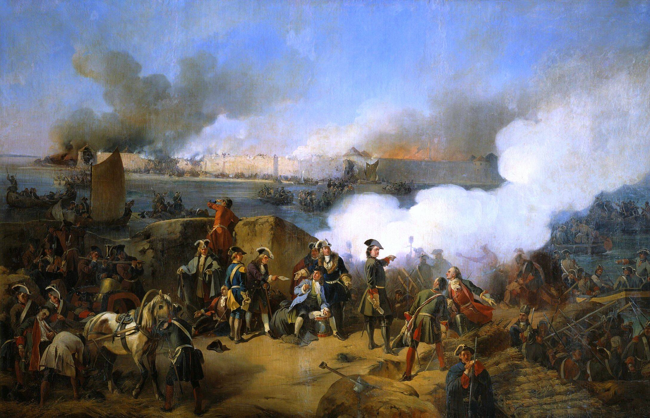 А.Е. Коцебу «Штурм крепости Нотебург 11 октября 1702 года», 1846 год.
