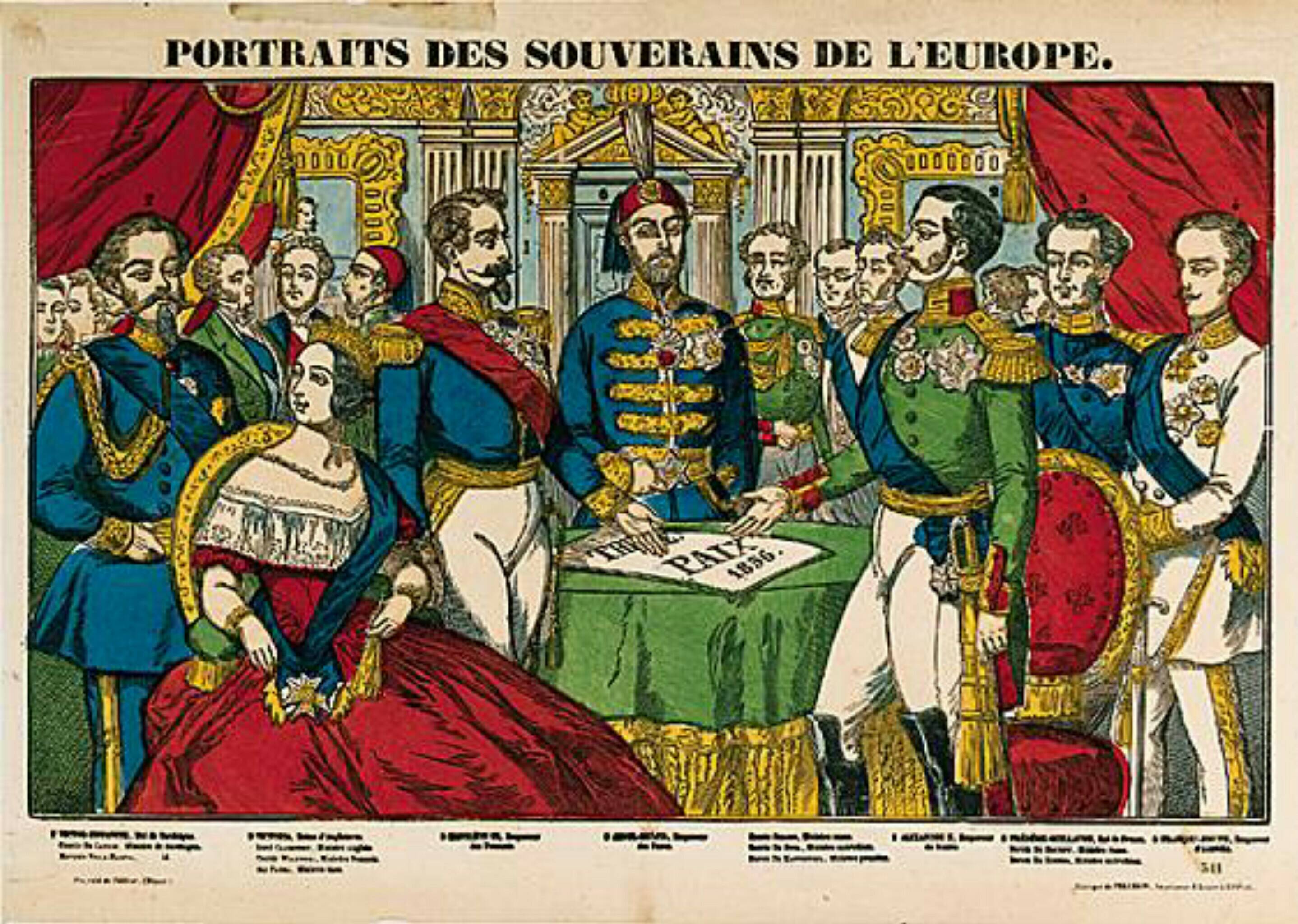 Парижский конгресс 1856 года. Портреты правителей Европы.