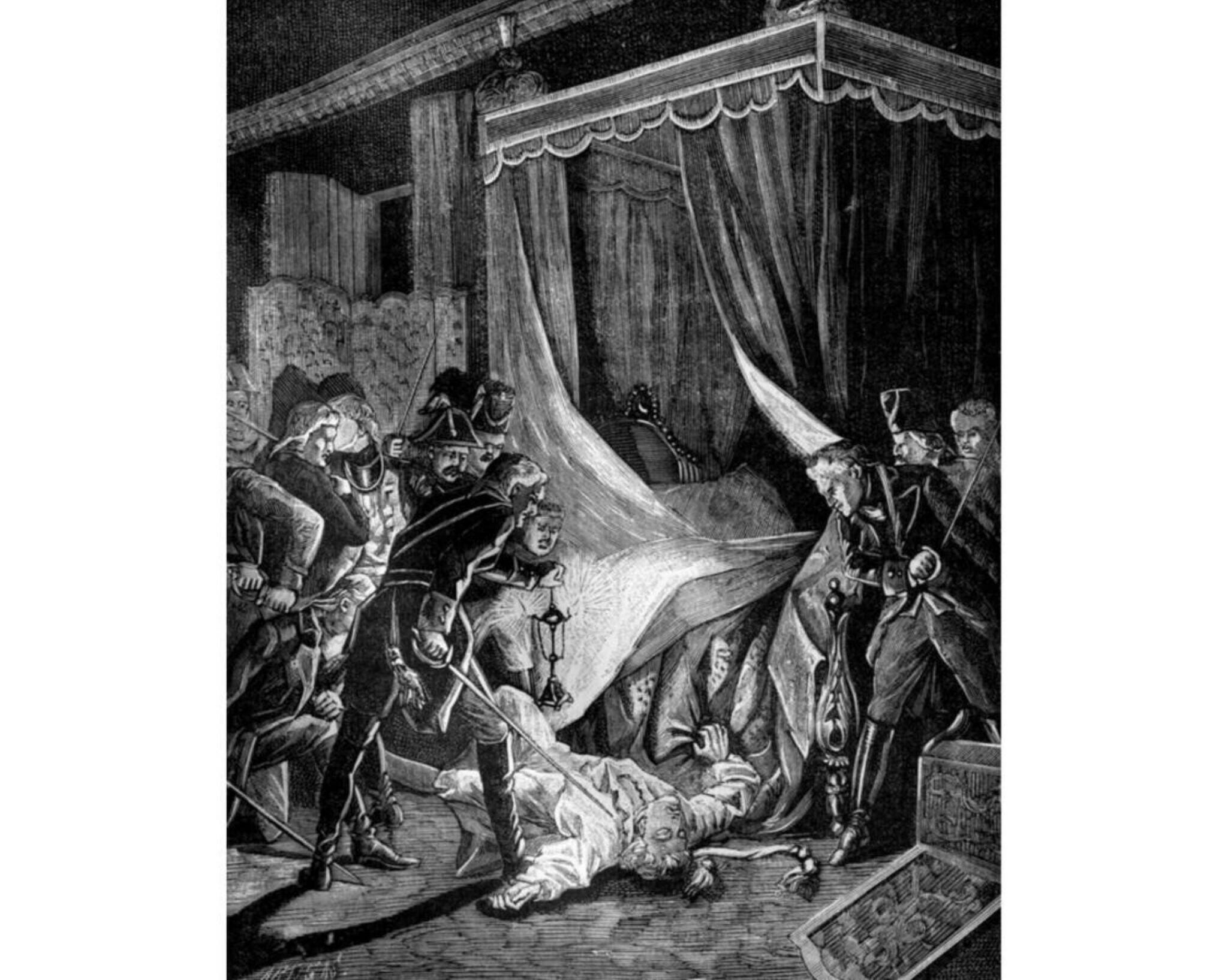 Сцена убийства Павла I. Гравюра