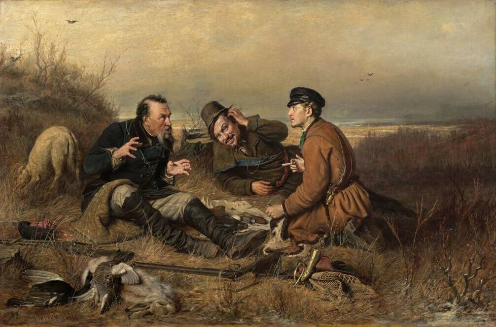 В.Г. Перов «Охотники на привале», 1871 год. Из собрания Третьяковской галереи
