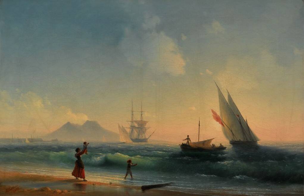 Встреча берегов на берегу Неаполитанского залива, 1842 год. Из собрания Третьяковской галереи
