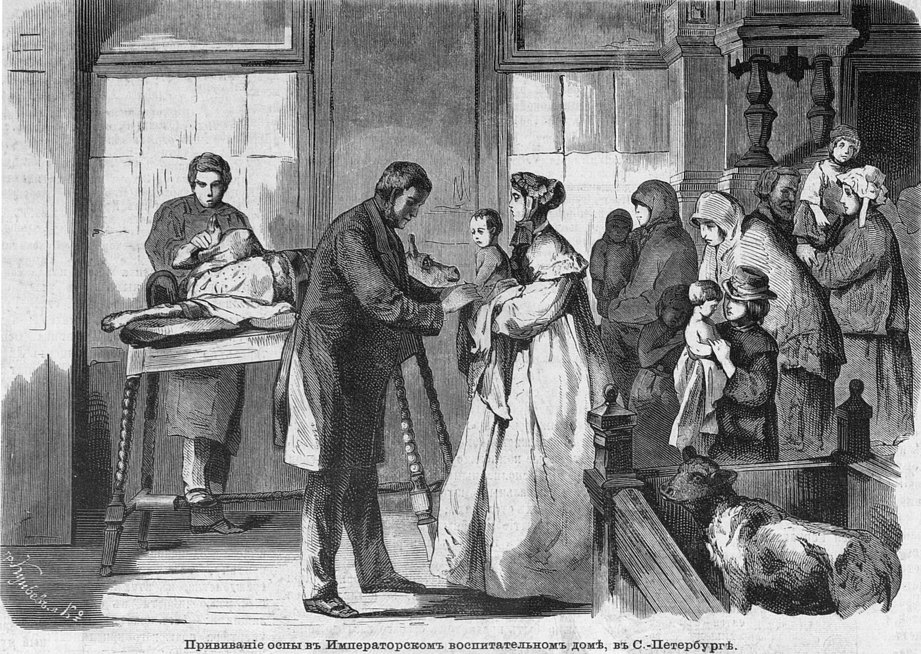 Прививание оспы в воспитательном доме в Санкт-Петербурге, 1869 год