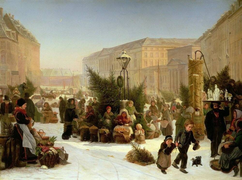 Дэвид Якобсен «Продажа рождественских елок», 1853 год.