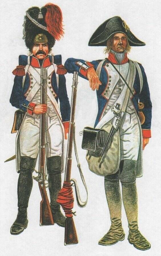 Французские пехотинцы в конце XVIII в. 