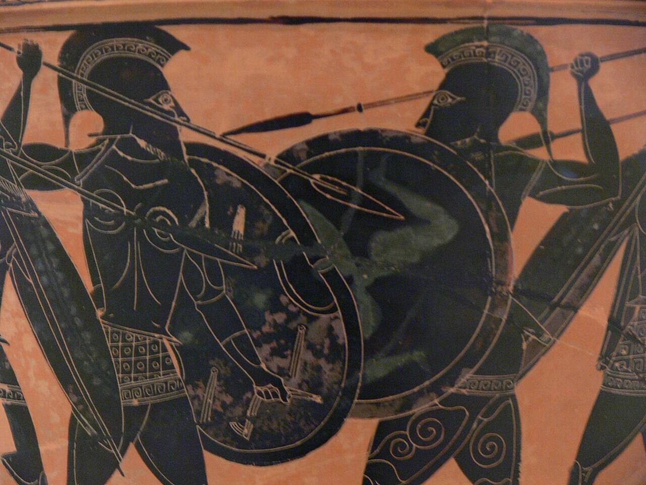 Гоплиты на вазе времён греко-персидских войн