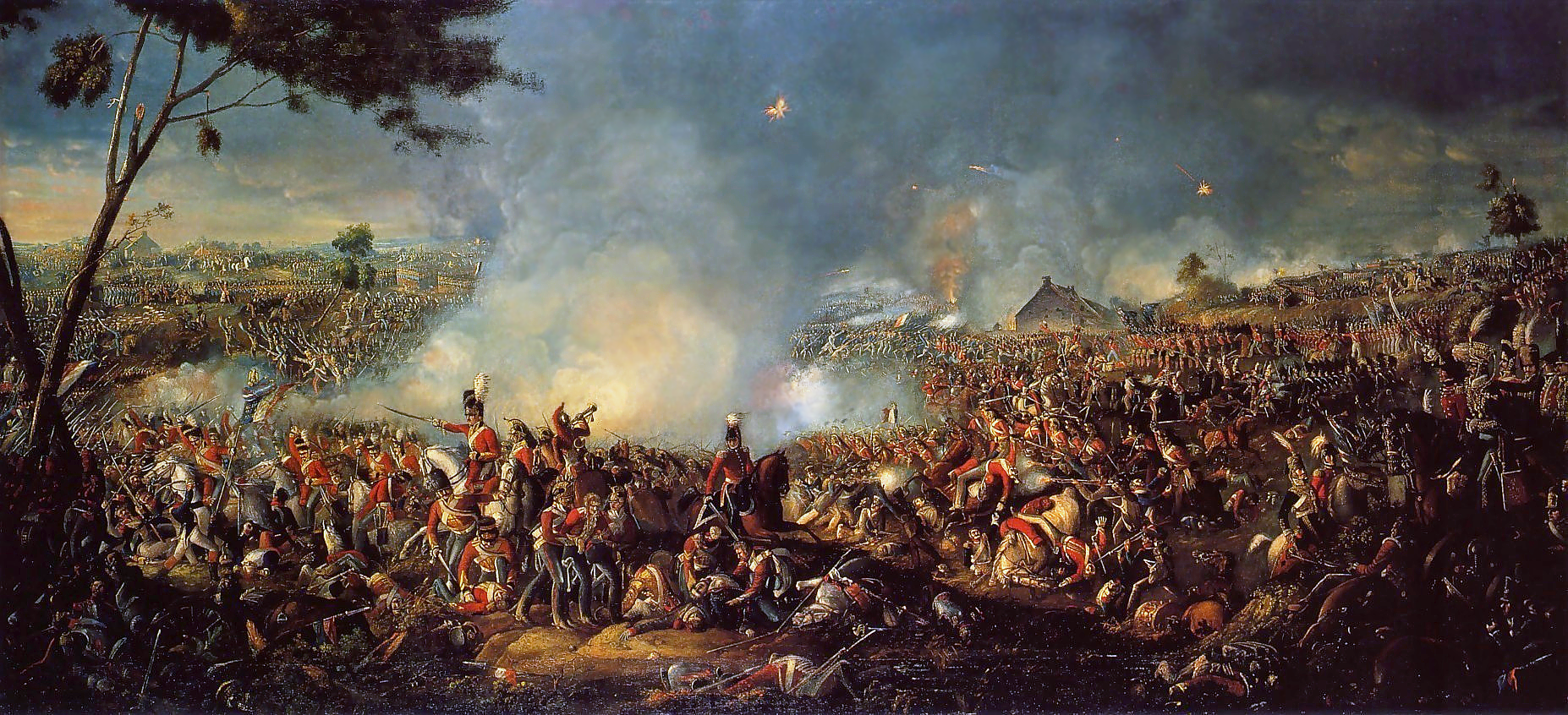 Картина Уильяма Сэдлера «Битва при Ватерлоо». 1815 год. Галерея Пимс в Лондоне. 