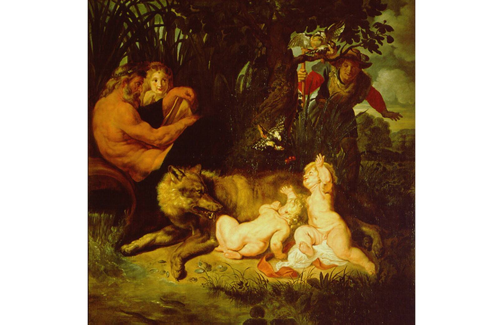 Ромул, Рем и волчица. Картина Питера Пауля Рубенса, 1616 год 
