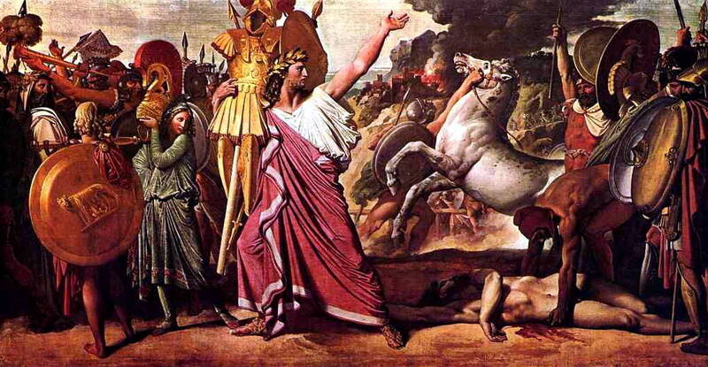 Ромул, победитель Акрона, несет дары в храм Юпитера. Jean Auguste Dominique Ingres.
