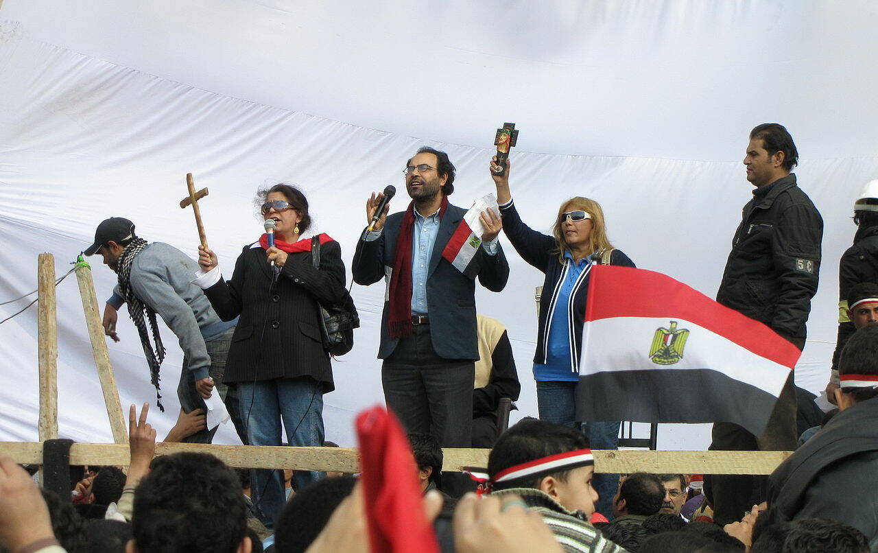 Молящиеся копты в Каире, 9 февраля 2011 года.