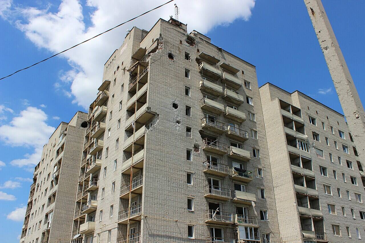 Дом в Авдеевке, повреждённый обстрелами 2017 года