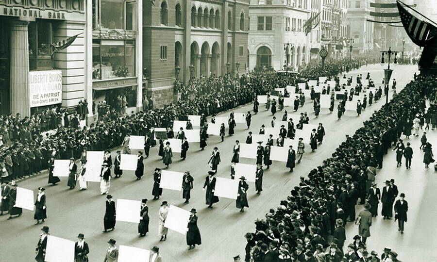 Марш американских суфражисток, 1917 год