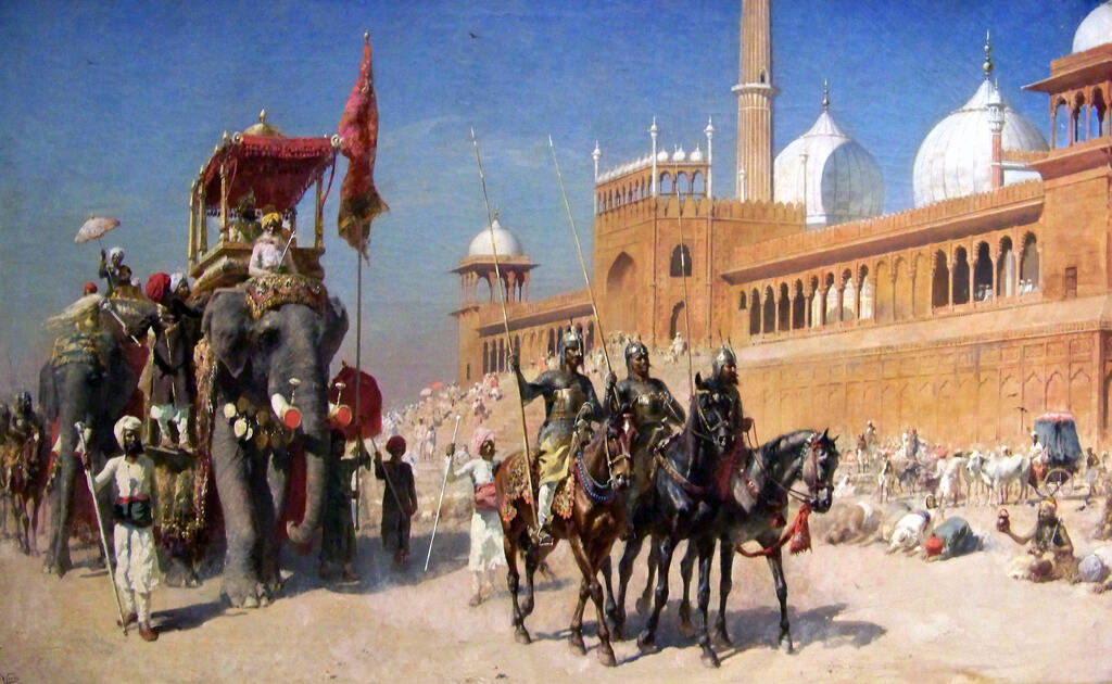 Эдвин Лорд Уикс. «Возвращение Великого Могола из Соборной мечети Дели». 1886 г.