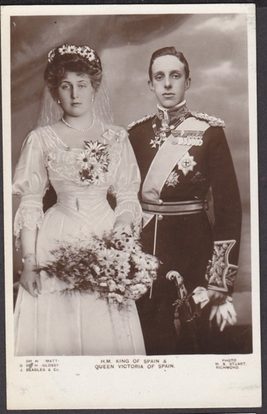Свадебная фотография короля Альфонсо XIII и Виктории Евгении Баттенбергской