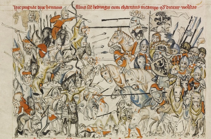  Изображение Легницкой битвы в европейской хронике.