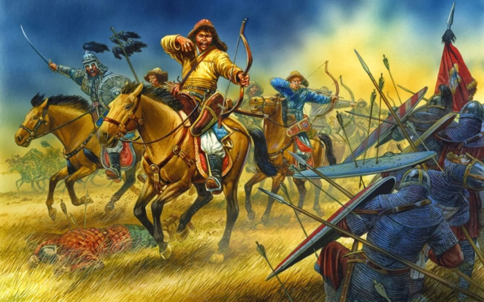  Тактика монгольских всадников – не вступая в бой, осыпать врага стрелами.