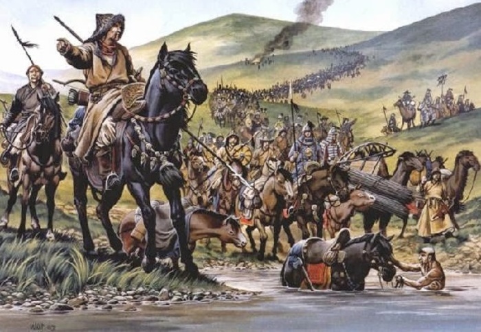  Монгольское войско в походе.