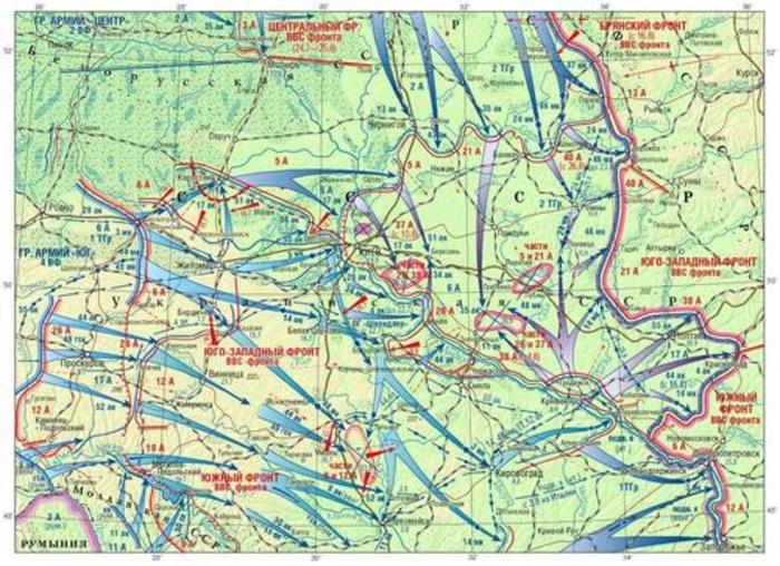 Карта Киевской стратегической оборонительной операции
