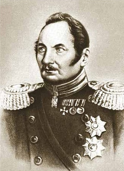 Портрет адмирала Фаддея Беллинсгаузена. С литографии Ульриха Штейбаха, 1830-е гг.