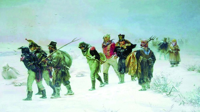 Отступление французов в декабре 1812 года. Художник И.М. Прянишников