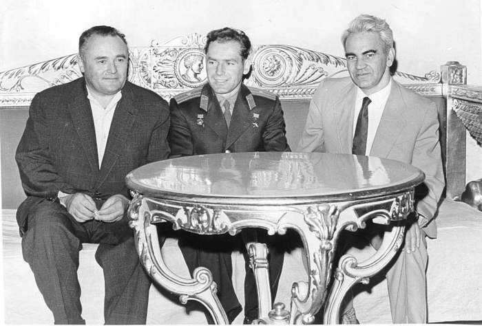С.П. Королев, Г.С. Титов и М.В. Келдыш в Президиуме Академии наук СССР