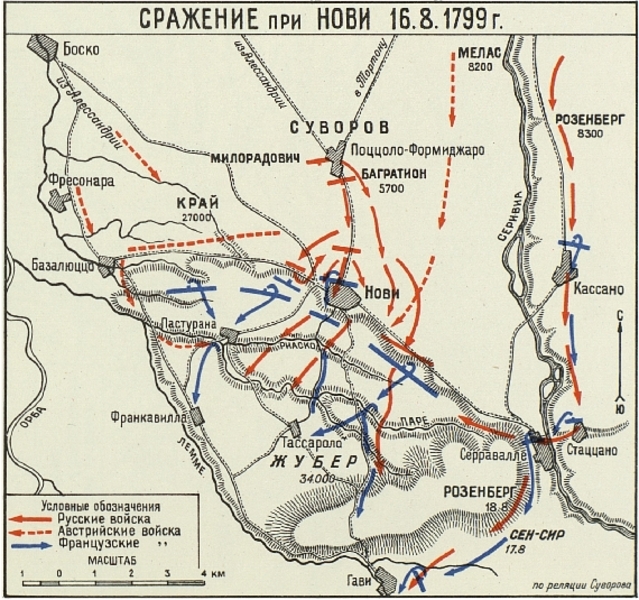 Карта битвы при Нови.