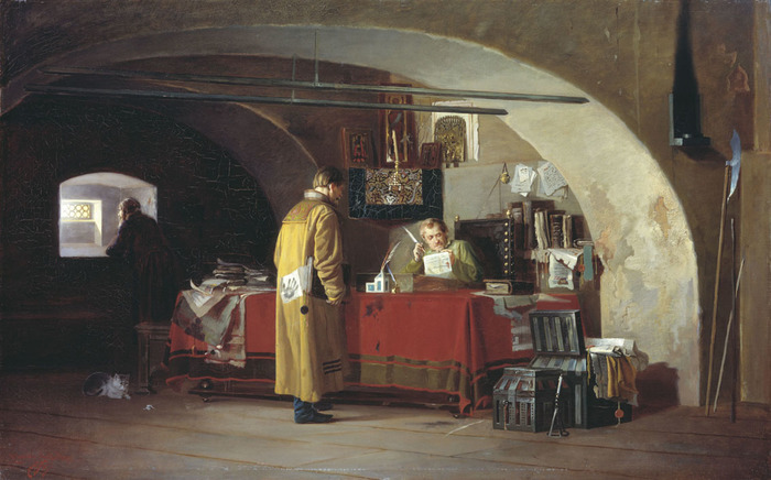 «Приказ в древней Москве». Картина художника Александра Янова, 1880-е годы