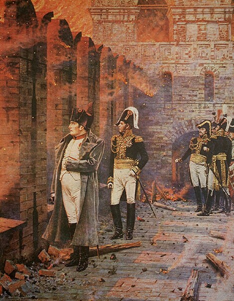 Наполеон наблюдает за пожаром с кремлевской стены