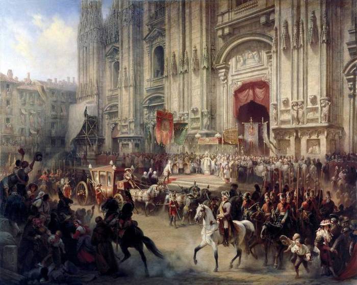 А. Шарлеман. Торжественная встреча Суворова в Милане в апреле 1799 года. 