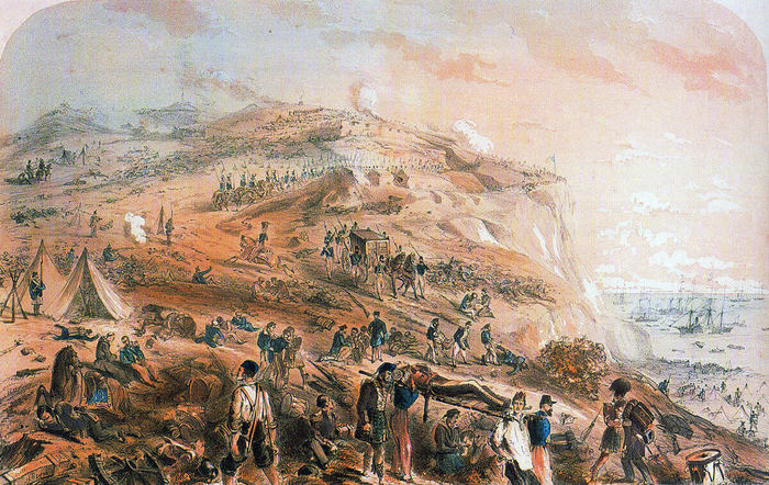 Пейзаж на следующий день после Альминского сражения. Рисунок современника