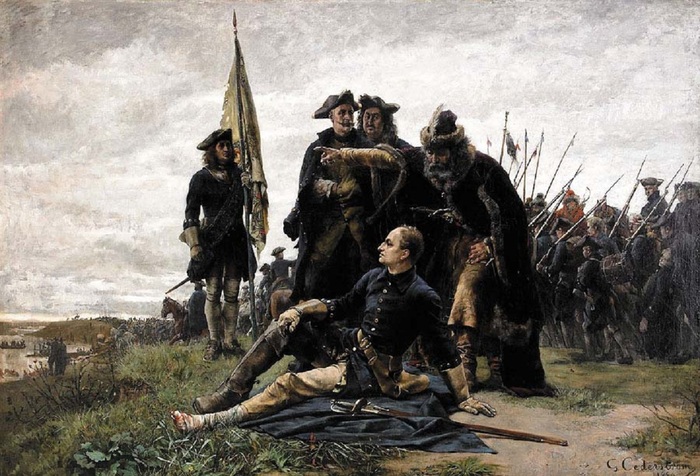 Карл XII и Мазепа после Полтавского сражения 