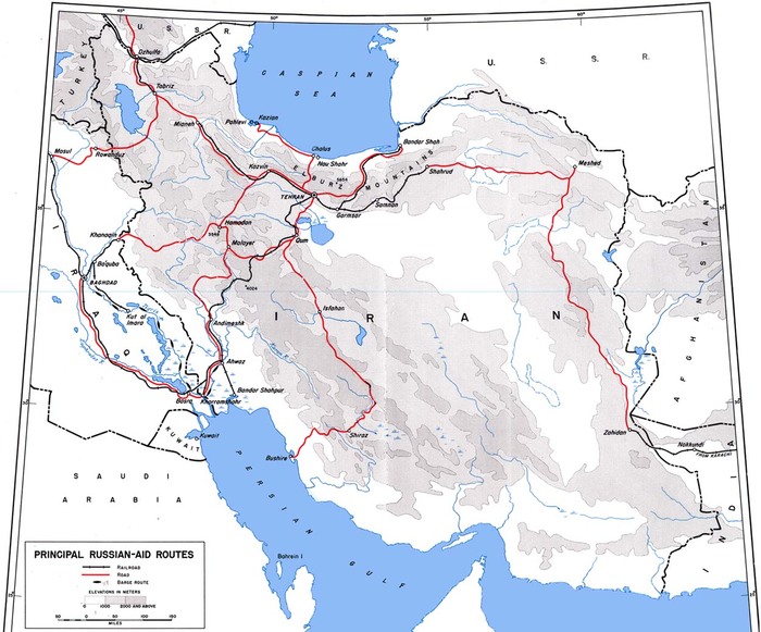 Карта путей Трансиранского маршрут