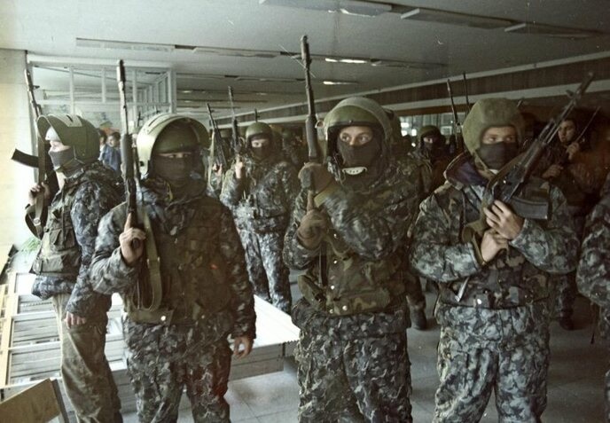 Отряд «Витязь» в Останкино, октябрь 1991